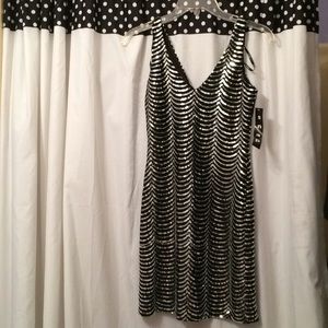 Black and silver dress. Back zipper